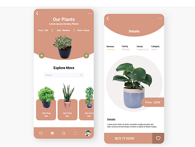 Plant Shop App adobe xd clean design mobile app design mobile ui plant shopping app