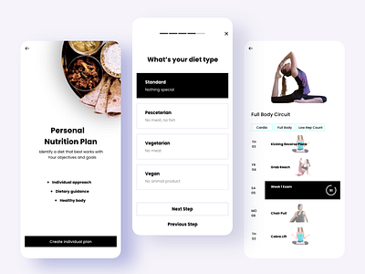 Fitness App adobe xd clean diet app fitness app mobile app design user inteface