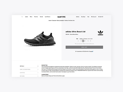 Subtype Store eCommerce Redesign adidas ecommerce online store sneakers woocommerce