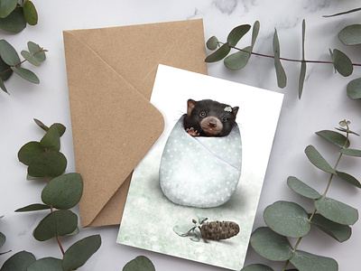 Tasmanian Devil Greeting Card graphic design illustration