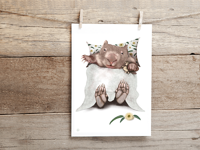 Wombat Baby Greeting Card graphic design illustration