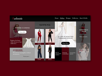Fashionista (Web app UI) Part 3 adobe xd adobexd ecommerce app ui web app web ui