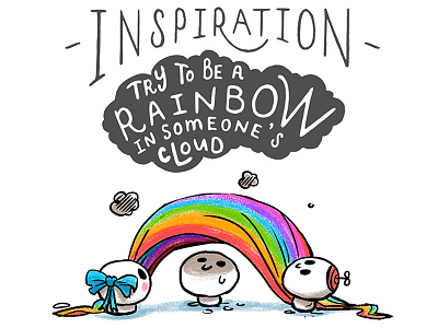 Inspirational Lettering cloud colors crayon cute design drawing handlettering illustration inspiration lettering pencils rainbow