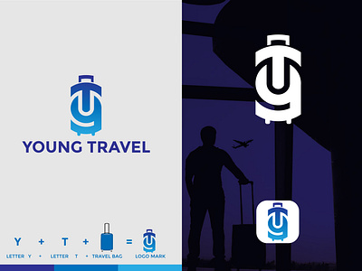 Young Travel Logo Y+T || Modern Logo abstact airplane app bird illustration bisiness logo colorful company logo creative logo gradiant icon modern logo travel travel agency travel app travel bag travel logo vector young