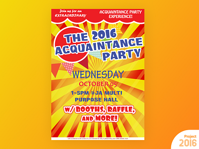 Acquaintance Party Poster (2016) acquaintance party beginner early works event poster newbie old design poster red yellow