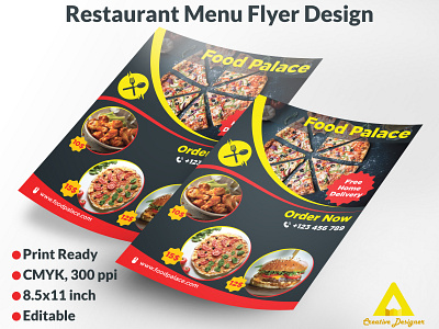 Restaurant Menu Flyer Design adobe illustrator attractive flyer flyer flyer design food flyer food menu graphic design restaurant menu unique flyer