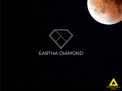 EARTHA DIAMOND Brand Logo business logo creative logo diamond logo elegant logo jewelry logo logo logo design logodesign logomark logos logotype minimal minimalist minimalist design minimalist logo unique logo