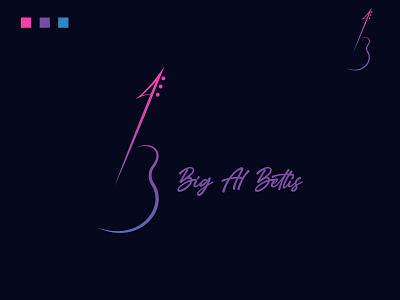 Modern logo of the band "Big Al Bettis" b letter logo band logo branding creative logo gradient design gradient logo guitar logo logo logo design logomark logotype minimal minimalist logo modern design modern logo music music app music logo