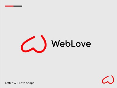 Love shaped W Letter Logo