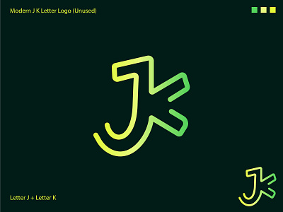 J K Letter Monogram Logo