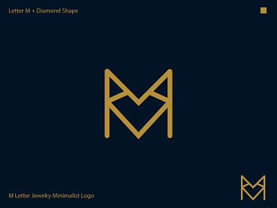 M Letter Luxury Jewelry Minimalist Logo