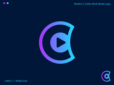 Modern C Letter Mark Media Logo