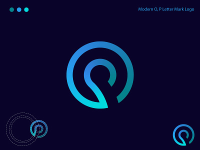 Modern O  P Letter Mark Logo