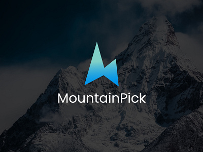 Modern M Letter Mountain Adventure Logo