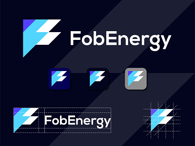Modern F Letter Mark Geometric Lighting Power Logo