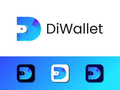 Modern D Letter Mark Digital Wallet Logo