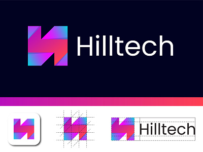 Modern H Letter Mark Geometric Abstract Logo