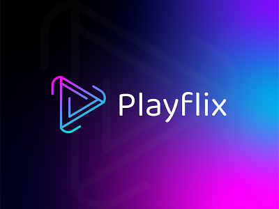 Playflix - A Modern Play Mark Logo abstract logo app brand identity branding colorful logo flat logo gradient logo icon logo media logo media player minimal logo minimalist logo modern logo music app music player play mark vector video logo video player