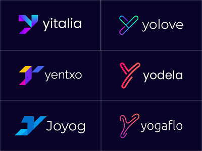 Modern Y Letter Geometric Logo Collection l Y Logofolio