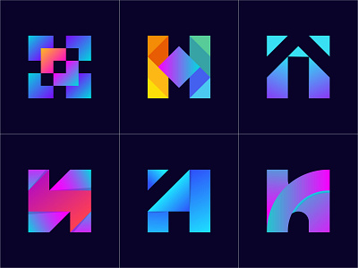 Modern H Letter Geometric Logo Collection l H Logofolio