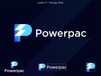 Modern P Letter Power Energy Company Logo
