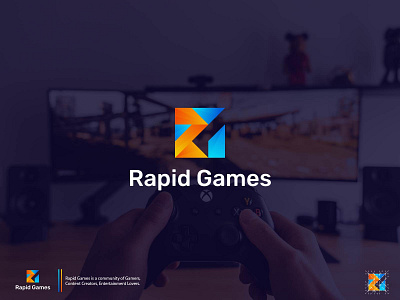 Modern Gaming Logo with R and G Letter Abstract Mark