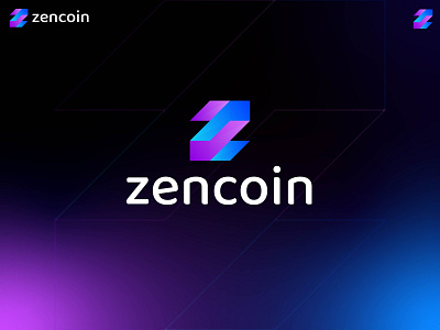 Modern Z Letter Cryptocurrency Logo 3d bitcoin blockchain brand identity branding crypto crypto exchange crypto wallet cryptocurrency logo digital currency ethereum finance fintech geometric logo gradient modern logo software technology z letter logo z logo