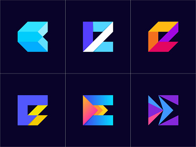 Modern Geometric E Letter Logo Collection l E Logofolio