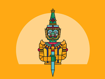Thai warrior - Serie Thailand app flat god icon illustration logo thailand typography ui vector warrior web