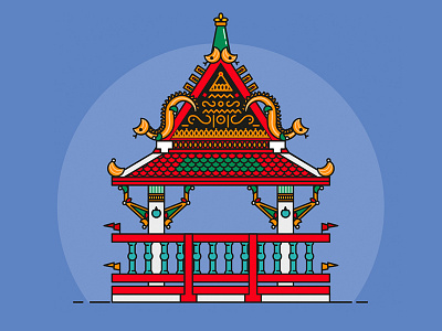 Temple Mini - Serie Thailand app dragon flat icon illustration logo temple thailand typography ui vector web