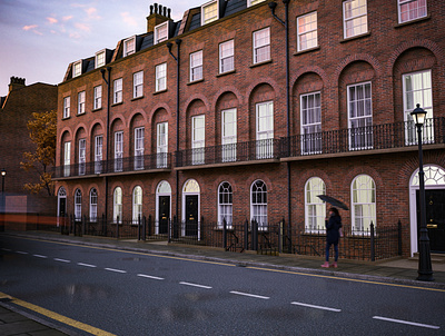 Islington Refurb Rainy 3d architectural archviz cgi illustration property visualization