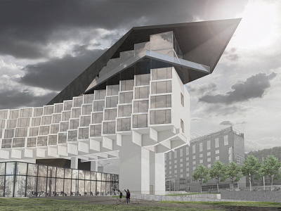 Visualisation superstructure, Hotel "Forum" in Cracow architecture superstructure visualization