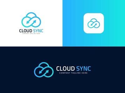 Cloud sync Logo Design Template by Logo Design Zone on Dribbble