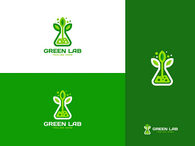 Green Lab Logo Design Template