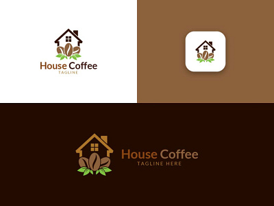 House Coffee Logo Design animation app flat graphicdesigner logo minimal typography ui ux vector web