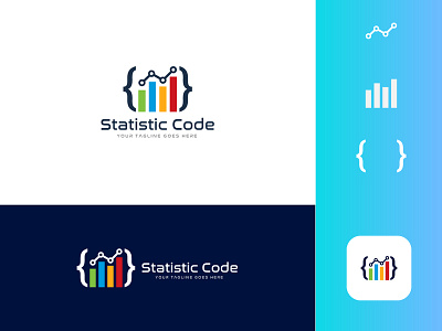 Statistic Code Logo Design Template