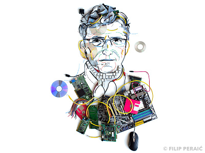 Bill Gates for Forbes bill gates drawing editorial forbes forbes400 illustration portrait