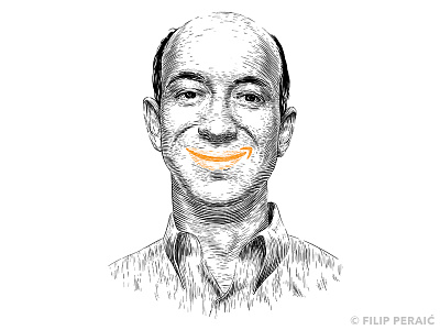 Jeff Bezos for Forbes amazon bezos drawing editorial forbes forbes400 head illustration magazine portrait portraiture rich
