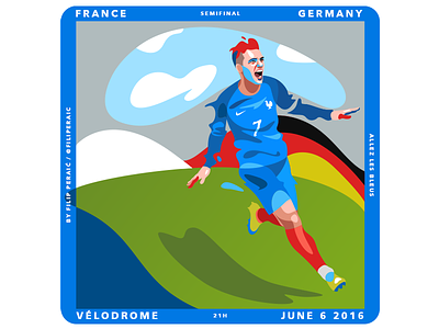 Euro semifinals poster 2016 antoine elf euro football france germany griezmann les bleus marseille soccer velodrome