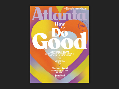 How To Do Good — Cover for Atlanta magazine atlanta cover design editorial good gradient grainy heart hearts illustration magazine