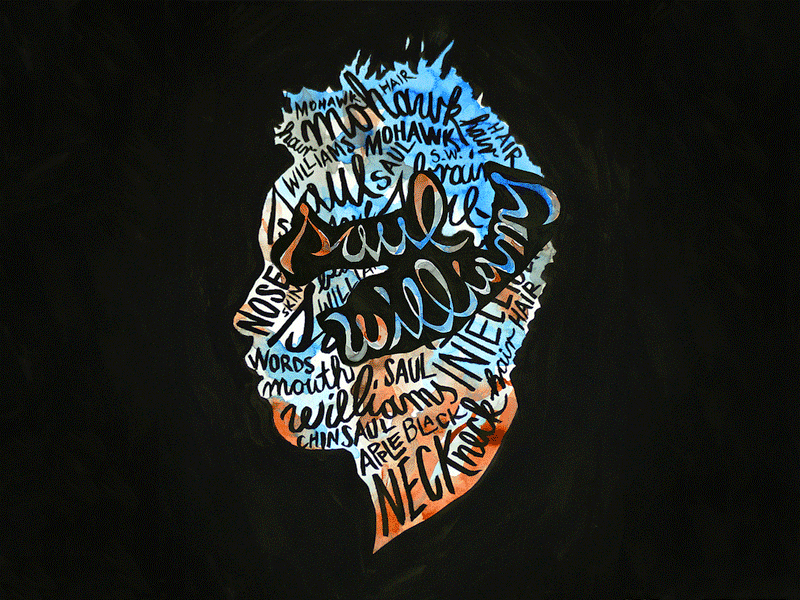 Saul Williams animation design drawing gif head illustration ink lettering portrait poster saul silhouette typography watercolor williams