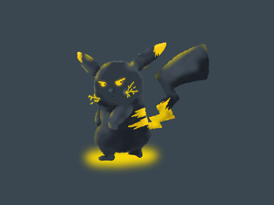 Black Pikachu black and yellow character creative creative design illustration photoshop pikachu pokemon pokemon art