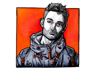 TOM MISCH artwork brush pens copicmarkers design illustration illustrator inking inktober photoshop editing portrait portrait illustration