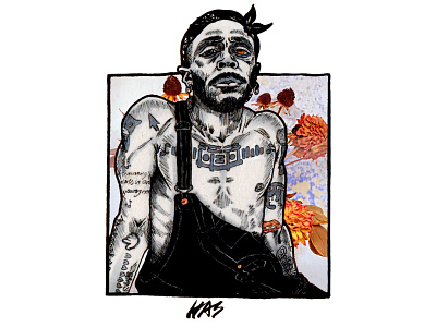 JPEGMAFIA Flowers artwork brush pens celebrity copicmarkers design illustration inking musician photoshop photoshop editing portrait portrait art portrait illustration