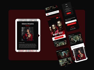 Netflix Money Heist design moneyheist netflix red redesign responsive web design ui ui design ux