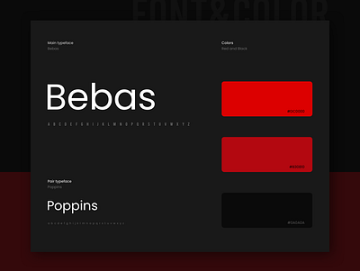 Style Guide_typeface_color palette bebas black color colorpalette design netflix poppins red styleguide type typeface