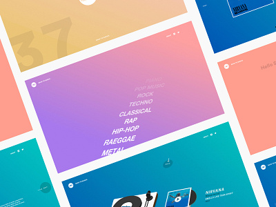 Back To Basics 3 gradient illustration isometric music ui ux vinyl webdesign website