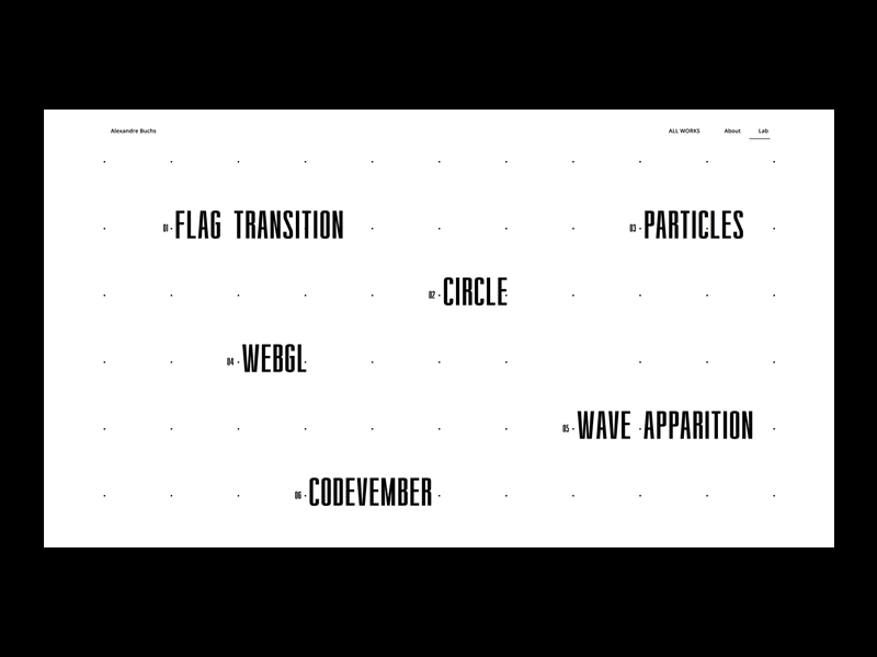 Developer Portfolio - Lab timer animation animation black design typography ui ux webdesign website