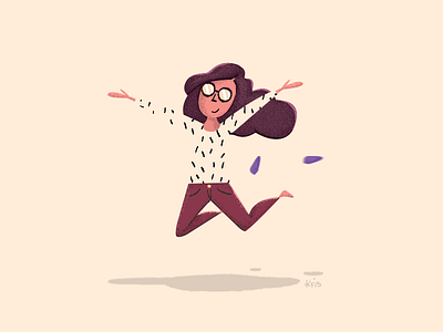 Jump around character design digital art illustration jump photoshop self portrait wacom