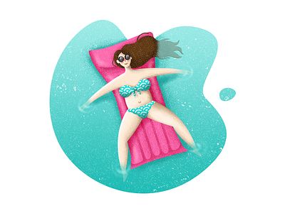 still dreamin' about vacation character design glasses hair illustration noise sea swim suit